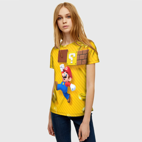 Женская футболка 3D с принтом Супер Марио, фото на моделе #1