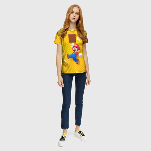Женская футболка 3D с принтом Супер Марио, вид сбоку #3