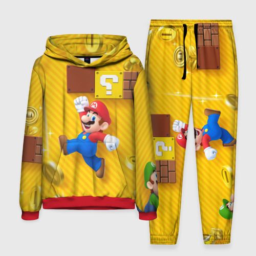 Мужской костюм с толстовкой 3D Супер Марио, цвет красный