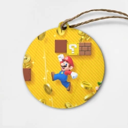 Деревянная игрушка круг Супер Марио