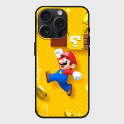 Чехол силиконовый для Apple iPhone 15 Pro матовый Супер Марио