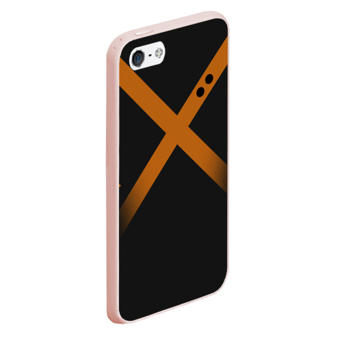 Чехол для iPhone 5/5S матовый Katsuki Bakugou полосы, цвет светло-розовый - фото 3