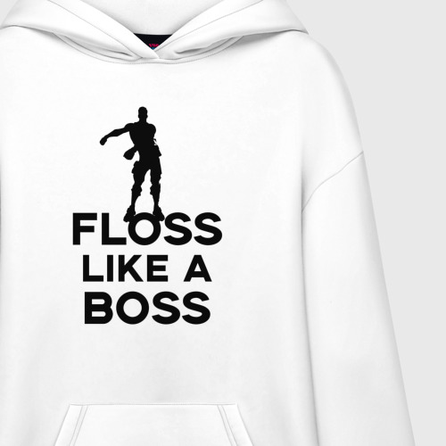 Худи SuperOversize хлопок Floss like a boss , цвет белый - фото 3