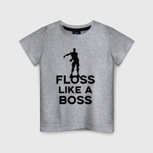 Детская футболка хлопок Floss like a boss , цвет меланж