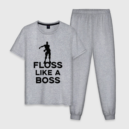 Мужская пижама хлопок Floss like a boss , цвет меланж