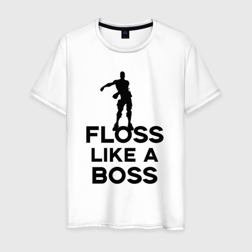 Мужская футболка хлопок Floss like a boss , цвет белый