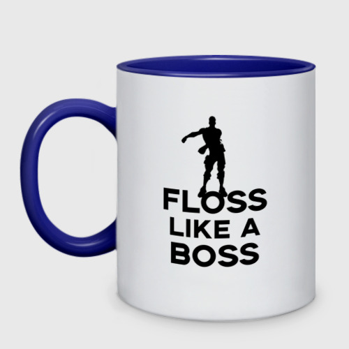 Кружка двухцветная Floss like a boss , цвет белый + синий