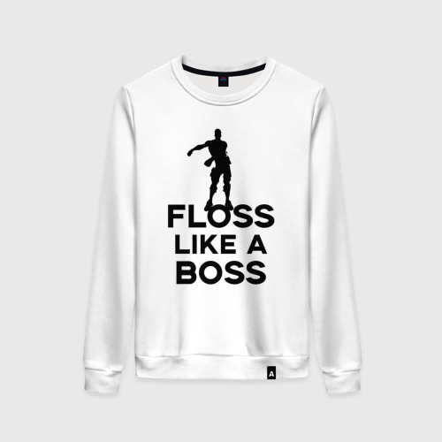 Женский свитшот хлопок Floss like a boss , цвет белый