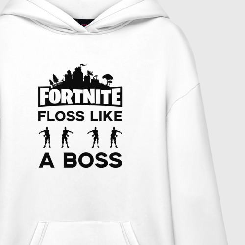 Худи SuperOversize хлопок Floss like a boss, цвет белый - фото 3