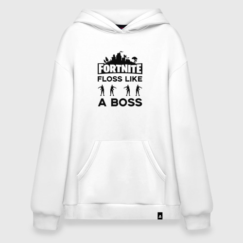 Худи SuperOversize хлопок Floss like a boss, цвет белый