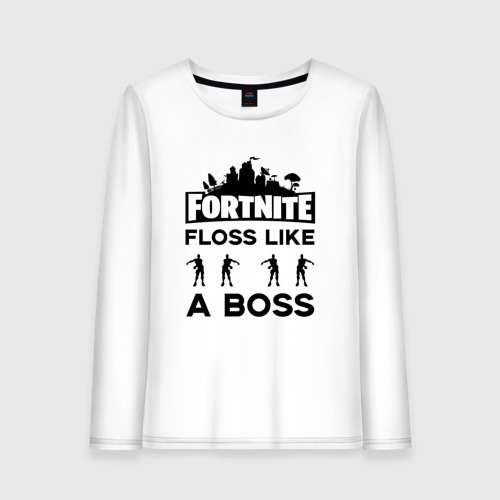 Женский лонгслив хлопок Floss like a boss, цвет белый