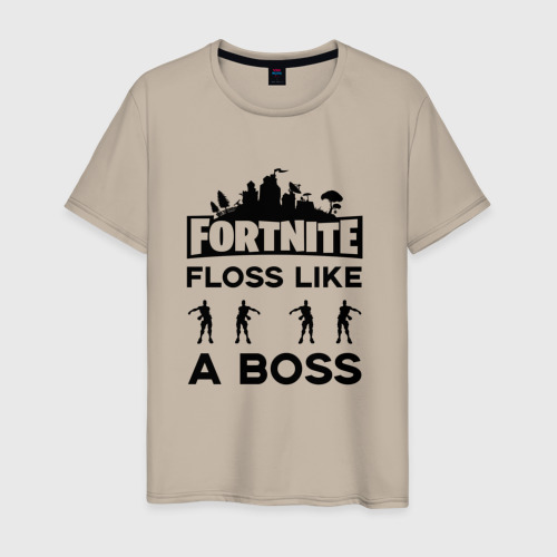 Мужская футболка хлопок Floss like a boss, цвет миндальный