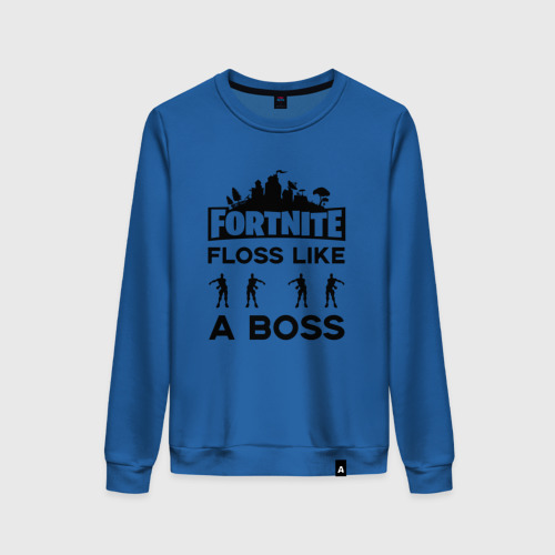 Женский свитшот хлопок Floss like a boss, цвет синий