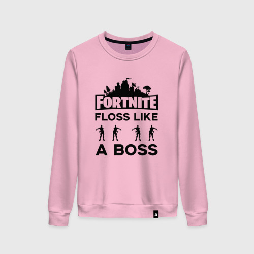 Женский свитшот хлопок Floss like a boss, цвет светло-розовый