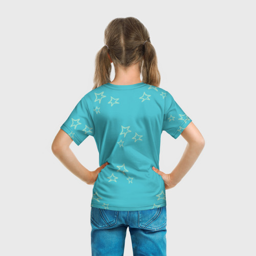 Детская футболка 3D с принтом Единорог, вид сзади #2