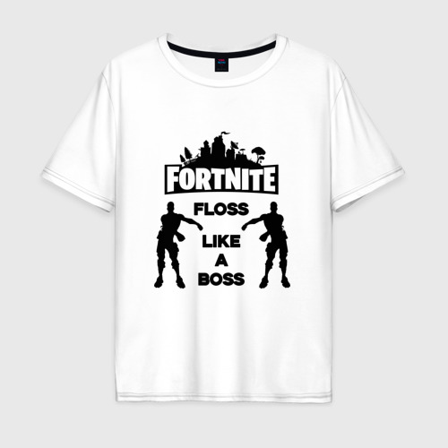 Мужская футболка хлопок Oversize Floss like a boss , цвет белый