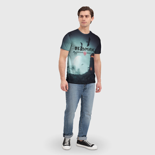 Мужская футболка 3D ВЕДЬМАК, цвет 3D печать - фото 5