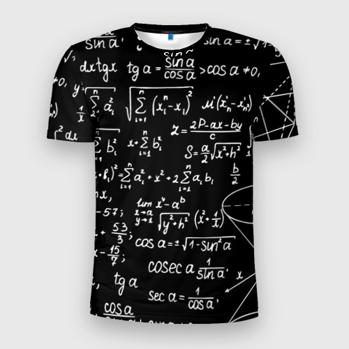 Мужская футболка 3D Slim Формулы алгебра, цвет 3D печать