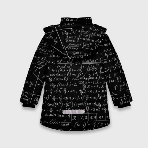 Зимняя куртка для девочек 3D Формулы алгебра, цвет черный - фото 2