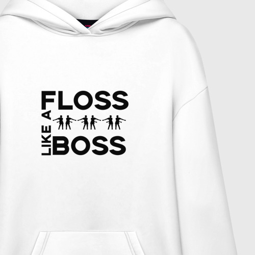 Худи SuperOversize хлопок Floss like a boss , цвет белый - фото 3