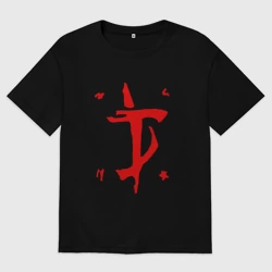 Женская футболка хлопок Oversize Mark of the Doom Slayer