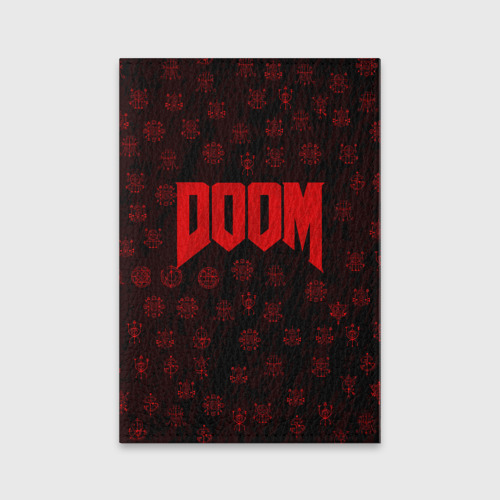 Обложка для паспорта матовая кожа Doom Дум, цвет фиолетовый