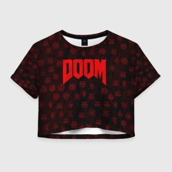 Женская футболка Crop-top 3D Doom Дум