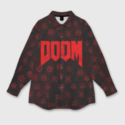 Мужская рубашка oversize 3D Doom Дум