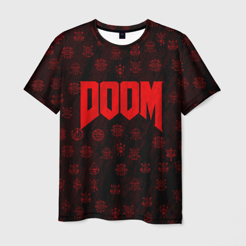 Мужская футболка с принтом Doom Дум, вид спереди №1