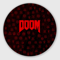 Круглый коврик для мышки Doom Дум