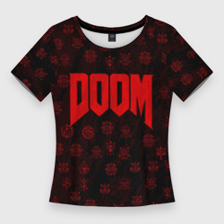 Женская футболка 3D Slim Doom Дум