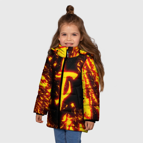 Зимняя куртка для девочек 3D с принтом Doom the crucible Дум, фото на моделе #1