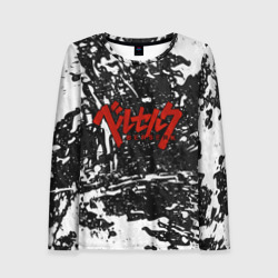 Женский лонгслив 3D Berserk лого чб