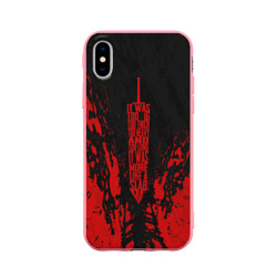 Чехол для iPhone X матовый Berserk sword red