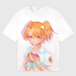 Женская футболка oversize 3D Бесконечное лето - пионерка Алиса с сердцем