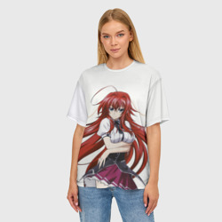 Женская футболка oversize 3D High school DxD Старшая школа DxD - фото 2