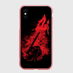 Чехол для iPhone XS Max матовый Berserk elements red