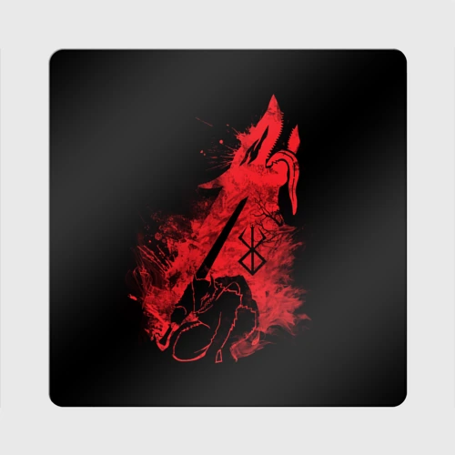Магнит виниловый Квадрат Berserk elements red