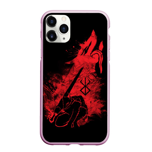 Чехол для iPhone 11 Pro Max матовый Berserk elements red, цвет розовый