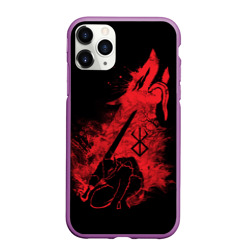 Чехол для iPhone 11 Pro Max матовый Berserk elements red