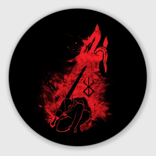 Круглый коврик для мышки Berserk elements red