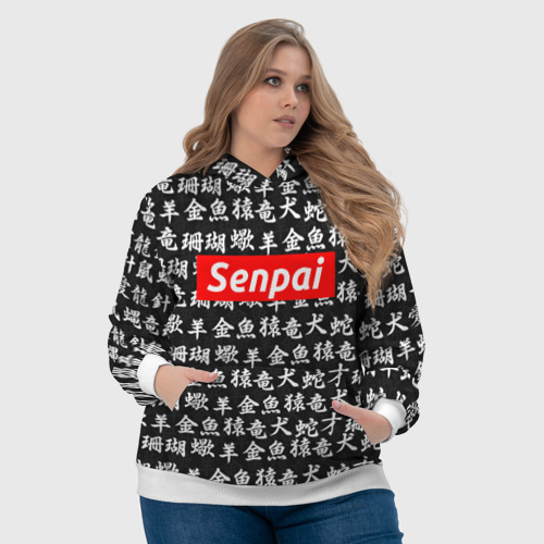 Женская толстовка 3D СЕМПАЙ - SENPAI , цвет 3D печать - фото 6