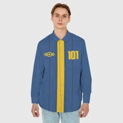 Мужская рубашка oversize 3D Fallout Vault 101 - камуфляж - фото 2