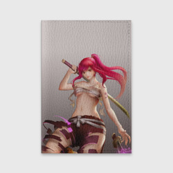 Обложка для паспорта матовая кожа Fairy Tail Red Erza Scarlet