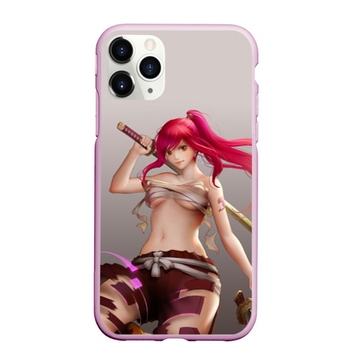 Чехол для iPhone 11 Pro Max матовый Fairy Tail Red Erza Scarlet, цвет розовый