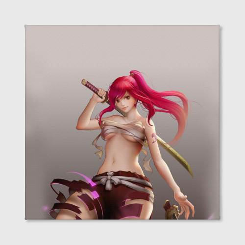 Холст квадратный Fairy Tail Red Erza Scarlet, цвет 3D печать - фото 2