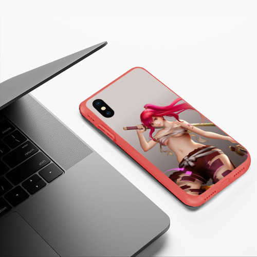 Чехол для iPhone XS Max матовый Fairy Tail Red Erza Scarlet, цвет красный - фото 5