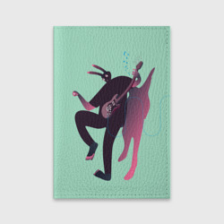 Обложка для паспорта матовая кожа Рок-зайчик