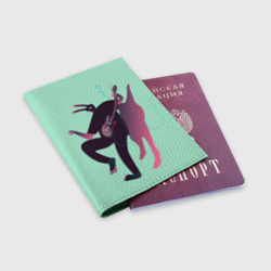 Обложка для паспорта матовая кожа Рок-зайчик - фото 2