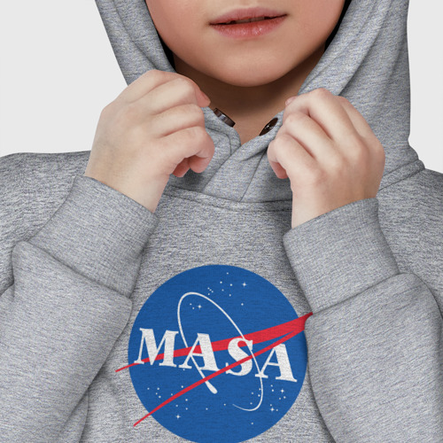 Детское худи Oversize хлопок Маша NASA, цвет меланж - фото 7